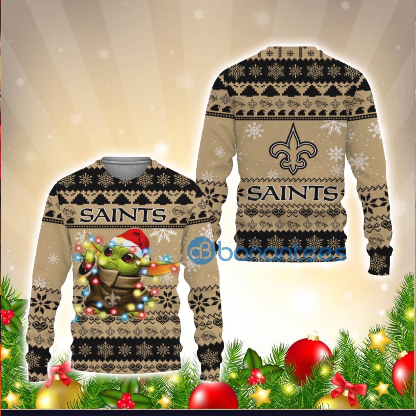 New Orleans Saints Dog Family Holiday Ugly Sweater, Size: XL