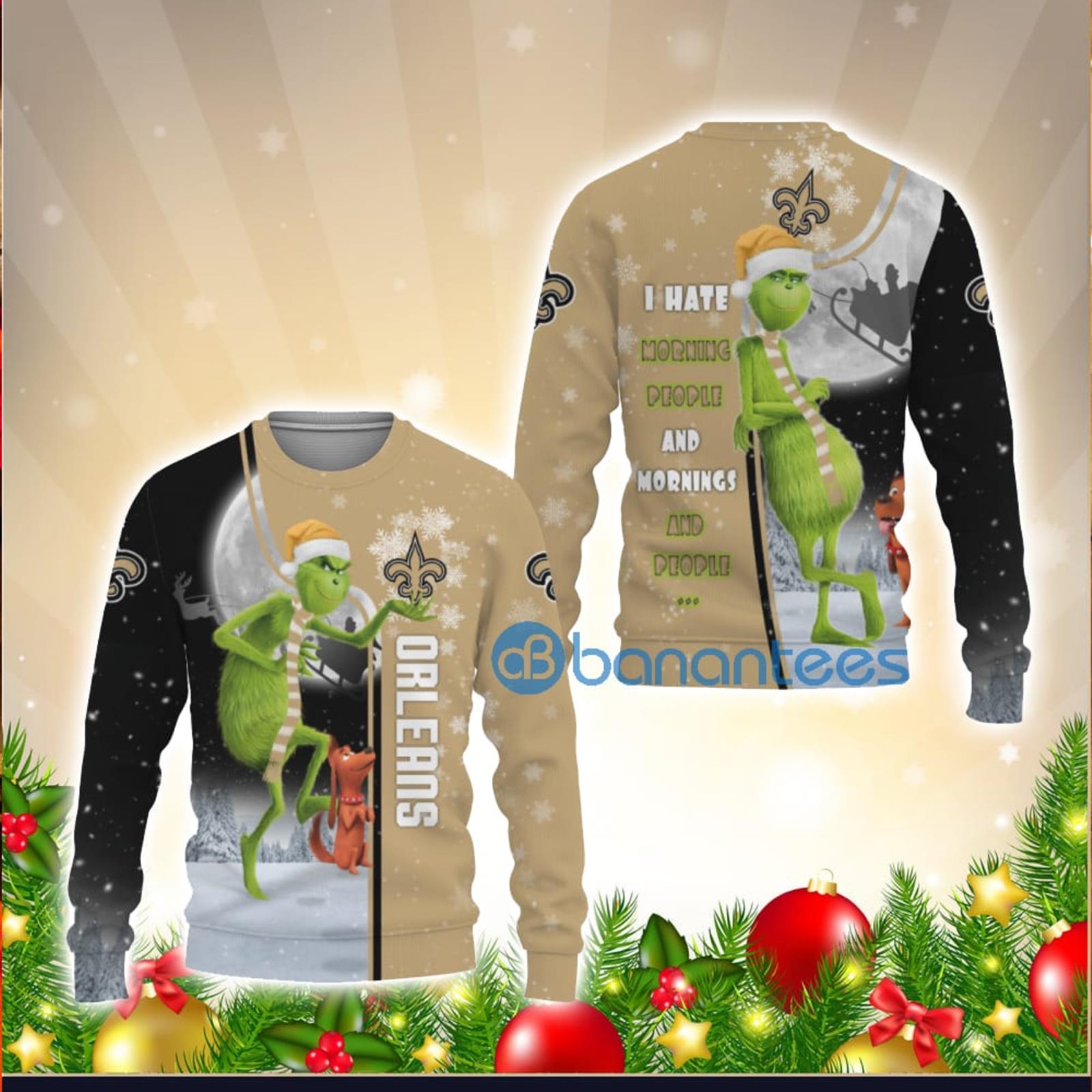 The Grinch New York Giants All Over Print 3D Ugly Christmas Sweater