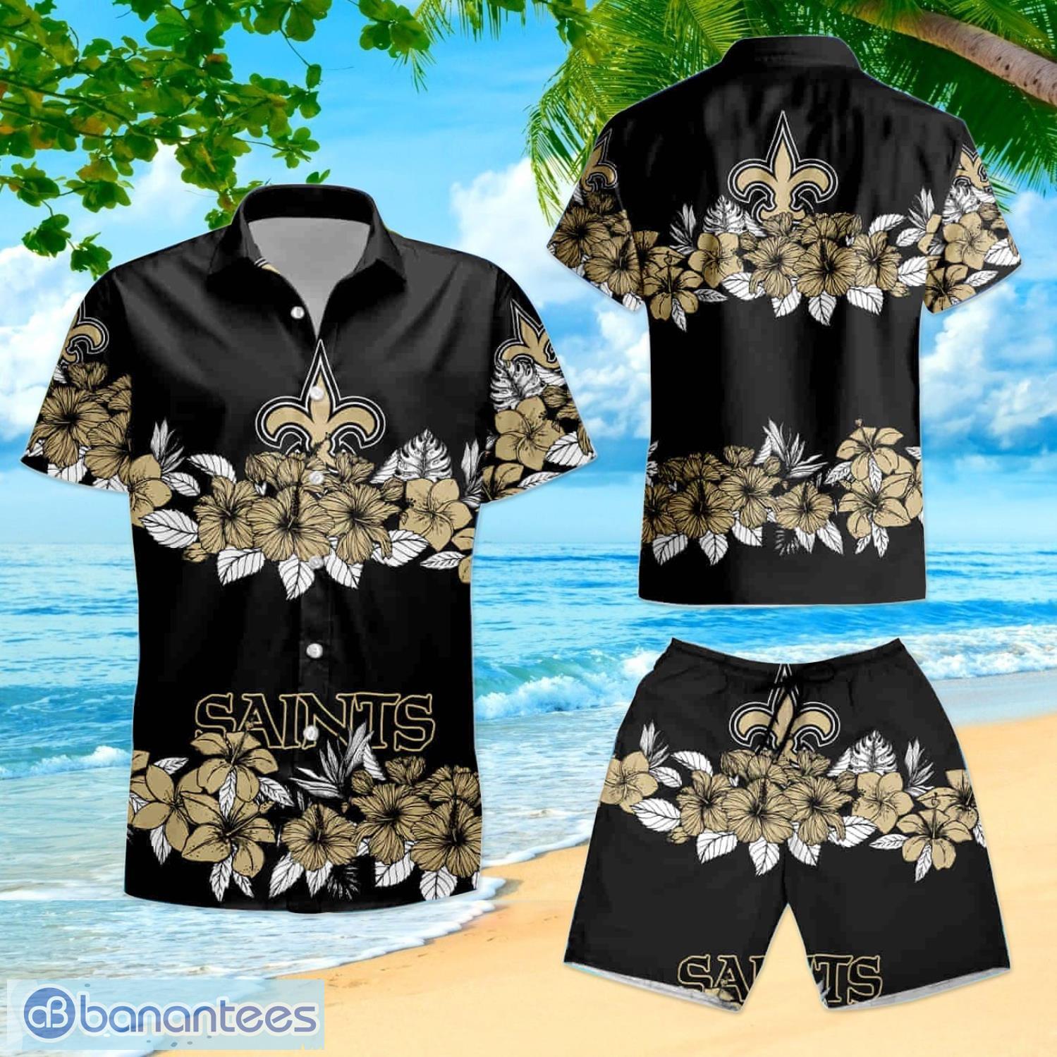 New Orleans Saints Fans Summer Outfit 2-Piece Set Short Sleeve Shirt Shorts