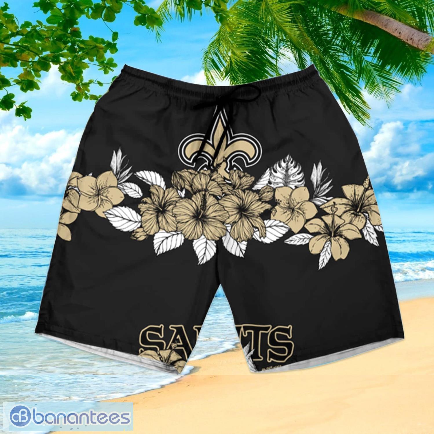 New Orleans Saints Fans Summer Outfit 2-Piece Set Short Sleeve Shirt Shorts