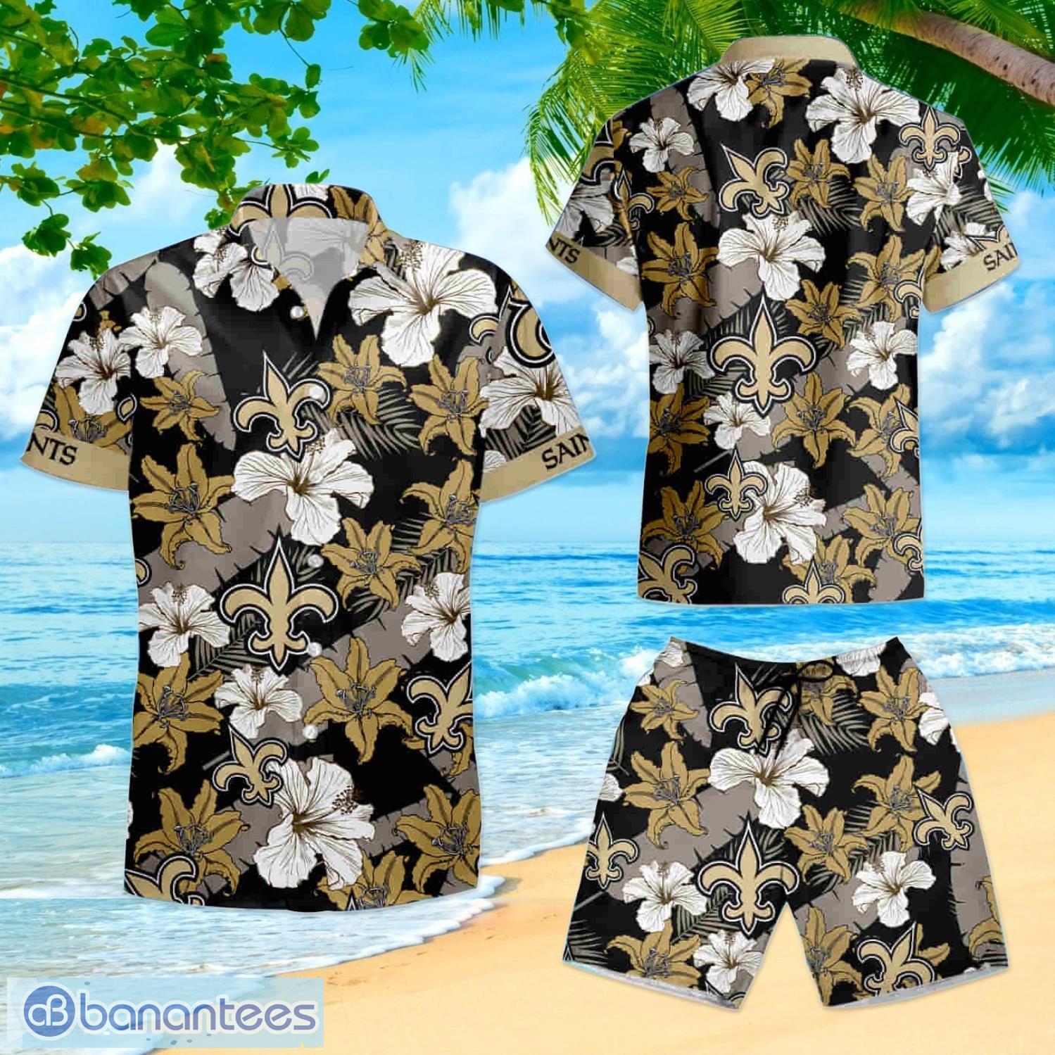 New Orleans Saints Nfl Short Sleeve Aloha Hawaiian Shirt And Shorts Beach  Gift - Banantees