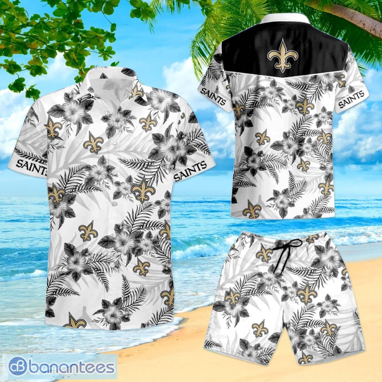 New Orleans Saints Short Sleeve Aloha Hawaiian Shirt And Shorts