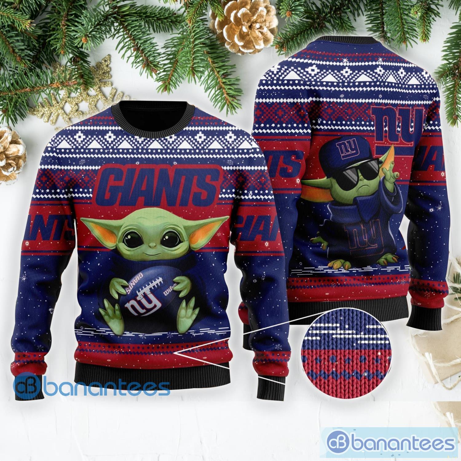 New York Giants Baby Yoda Ugly Christmas Sweater