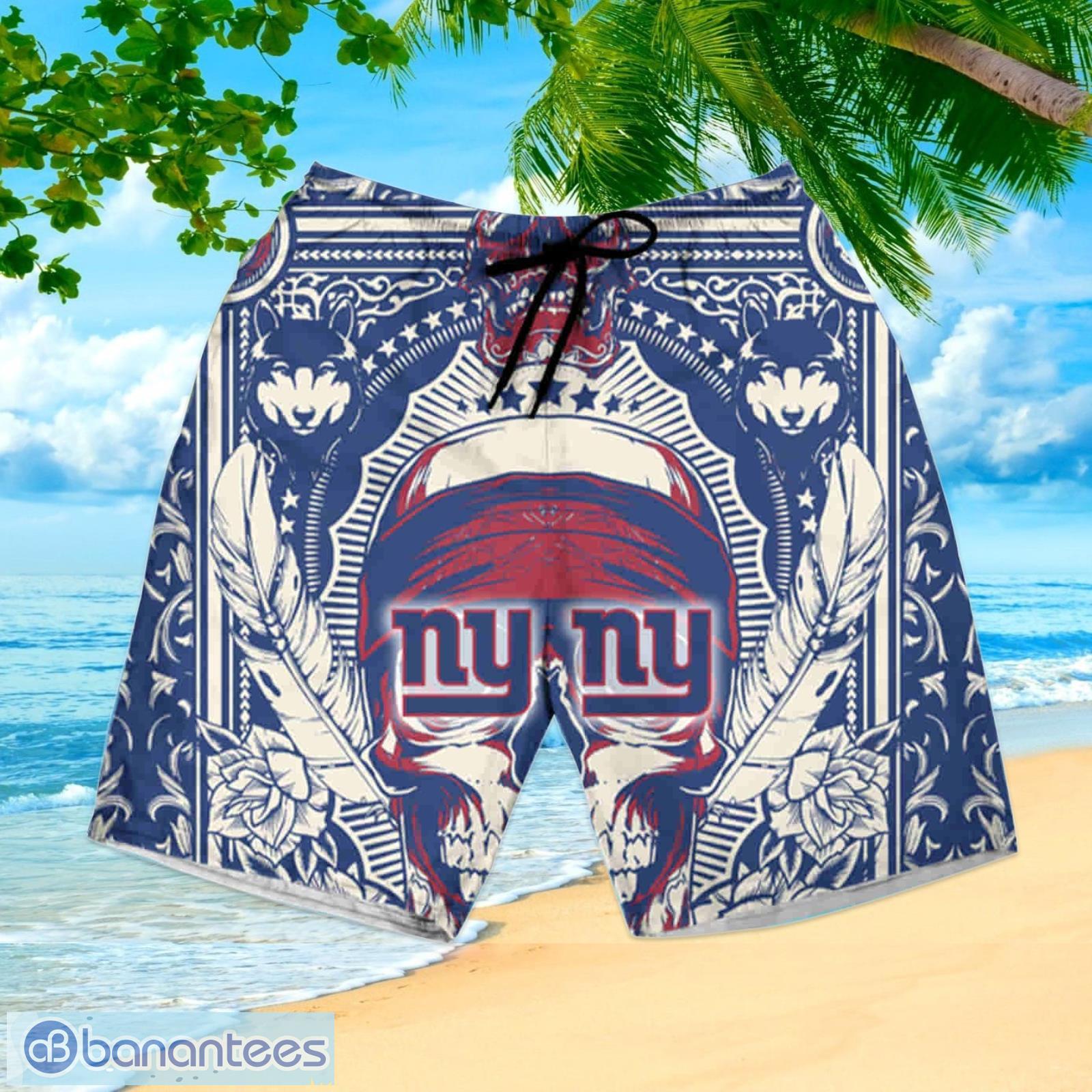 Nfl New York Giants Summer Button Up Summer Hawaiian Shirt And Shorts -  Banantees