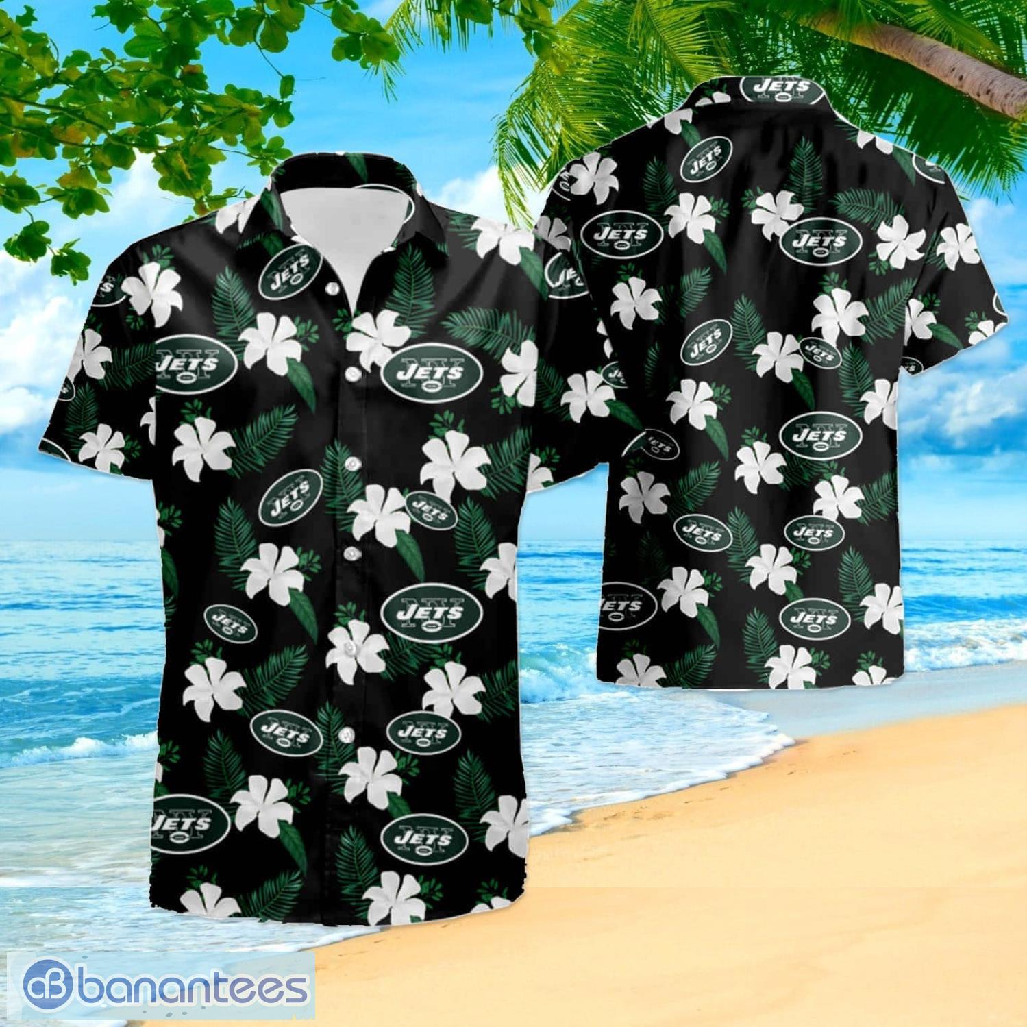 New York Jets Flower Summer Hawaiian Shirt And Shorts Summer Gift For Fans  - Banantees