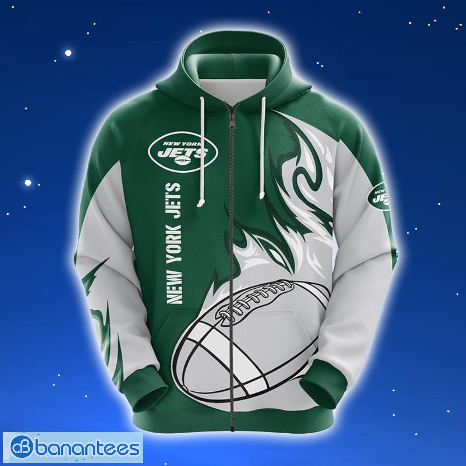 NFL New York Jets Green Unisex 3D Hoodie Zip Hoodie For Men And Women Sport  Gift - Banantees