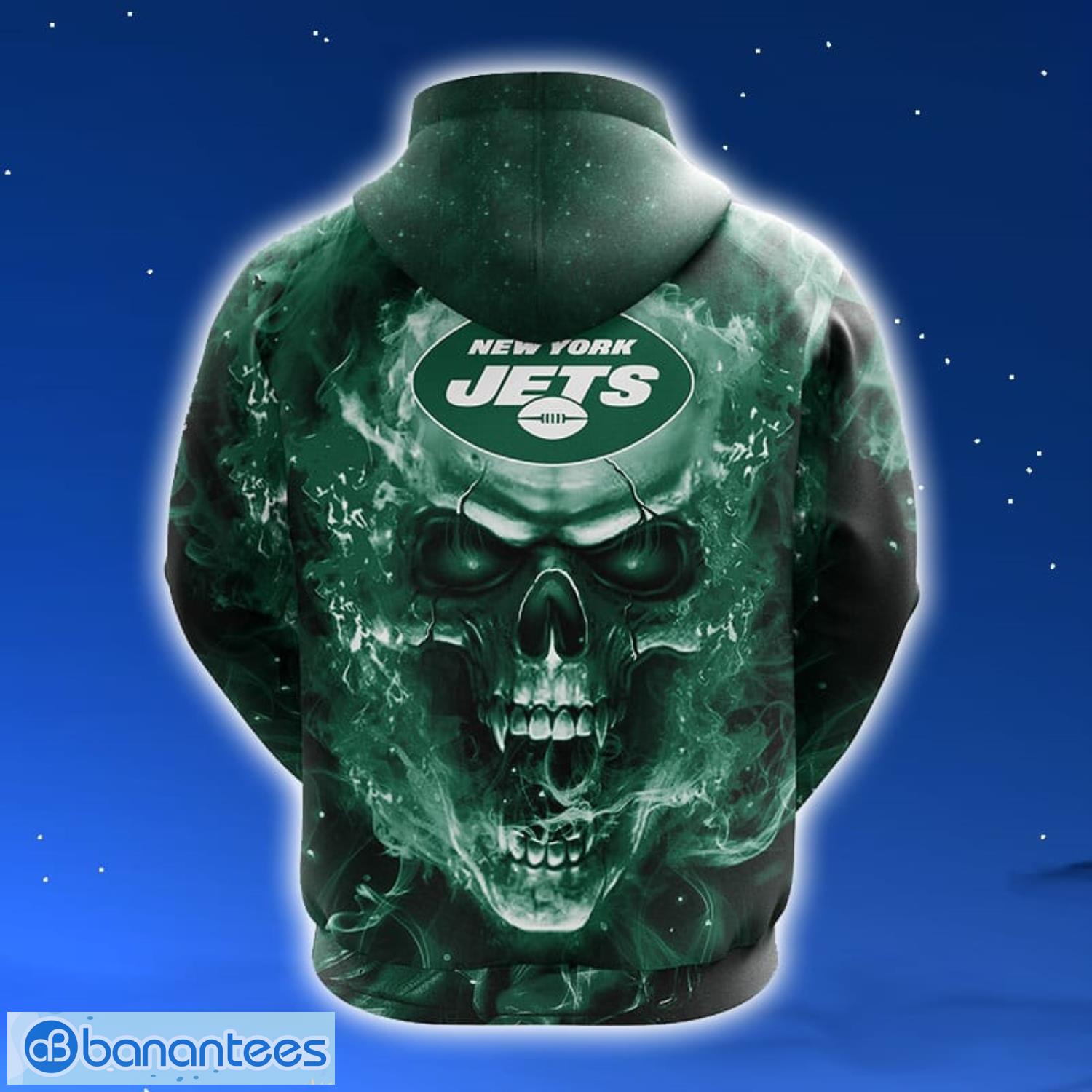New York Jets NFL Skull Funny Green 3D Hoodie Zip Hoodie For Men And Women Sport Gift Product Photo 2