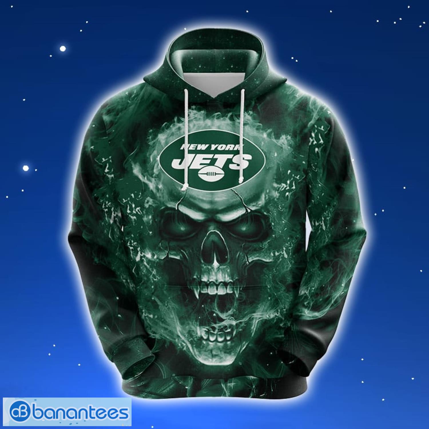 New York Jets NFL Skull Funny Green 3D Hoodie Zip Hoodie For Men And Women Sport Gift Product Photo 1