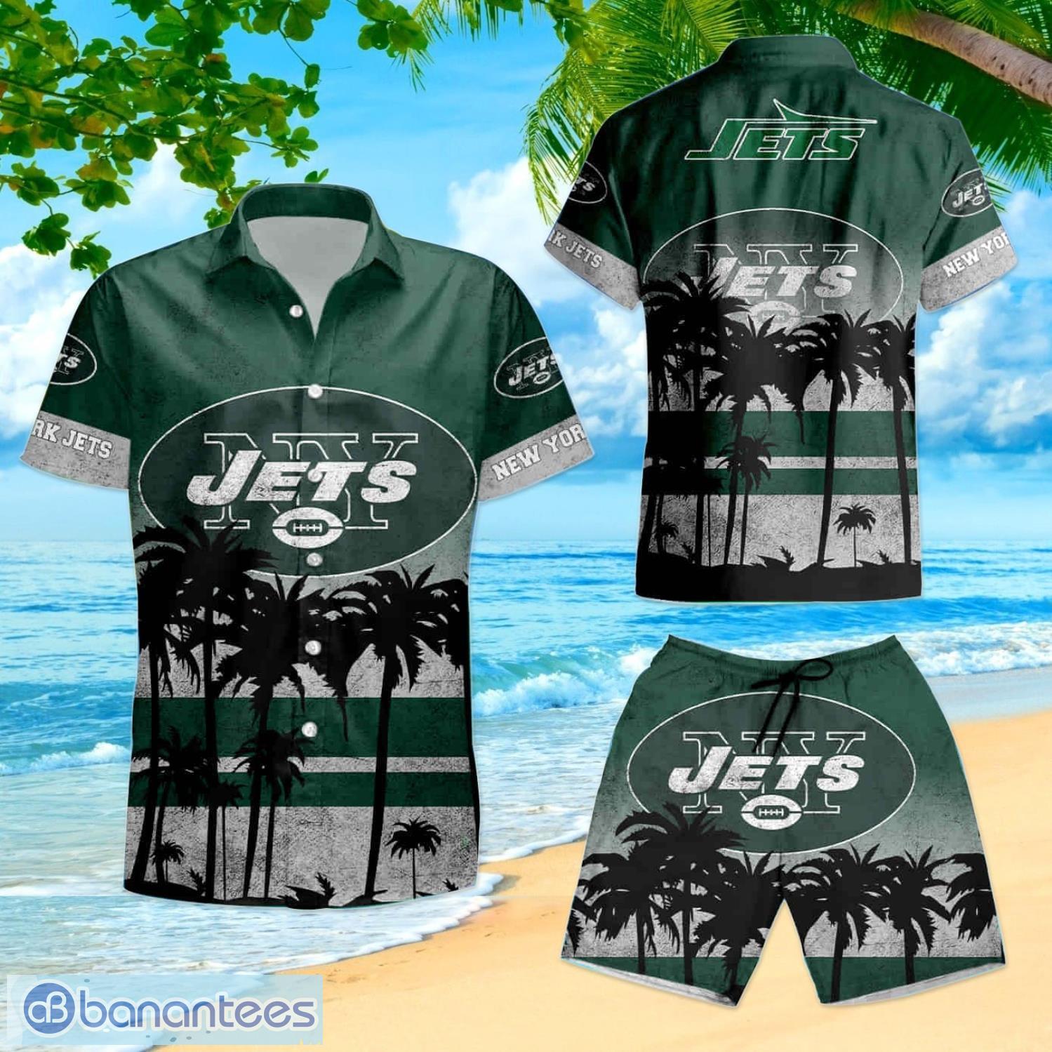 New York Jets Flower Summer Hawaiian Shirt And Shorts Summer Gift For Fans  - Banantees