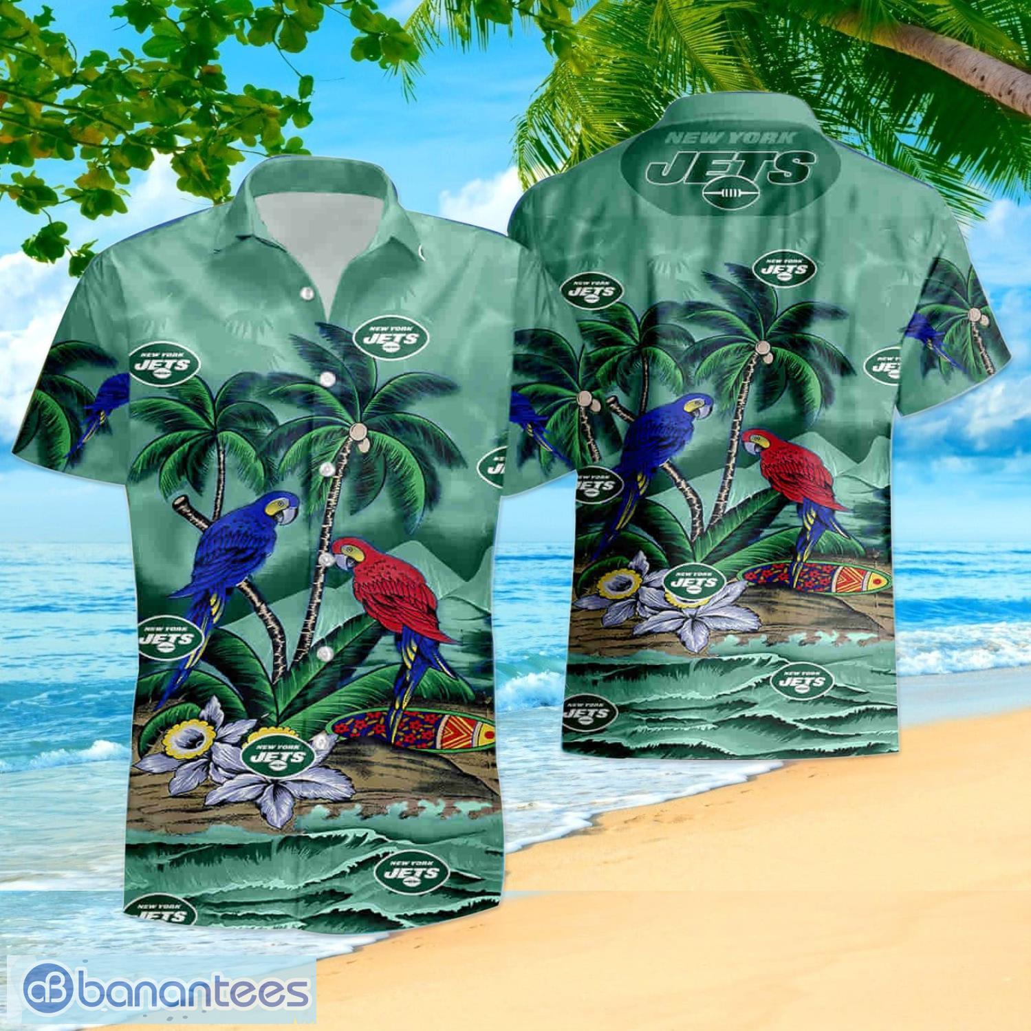 New York Jets Parrots Short Sleeve Aloha Hawaiian Shirt And Shorts Beach  Gift - Banantees