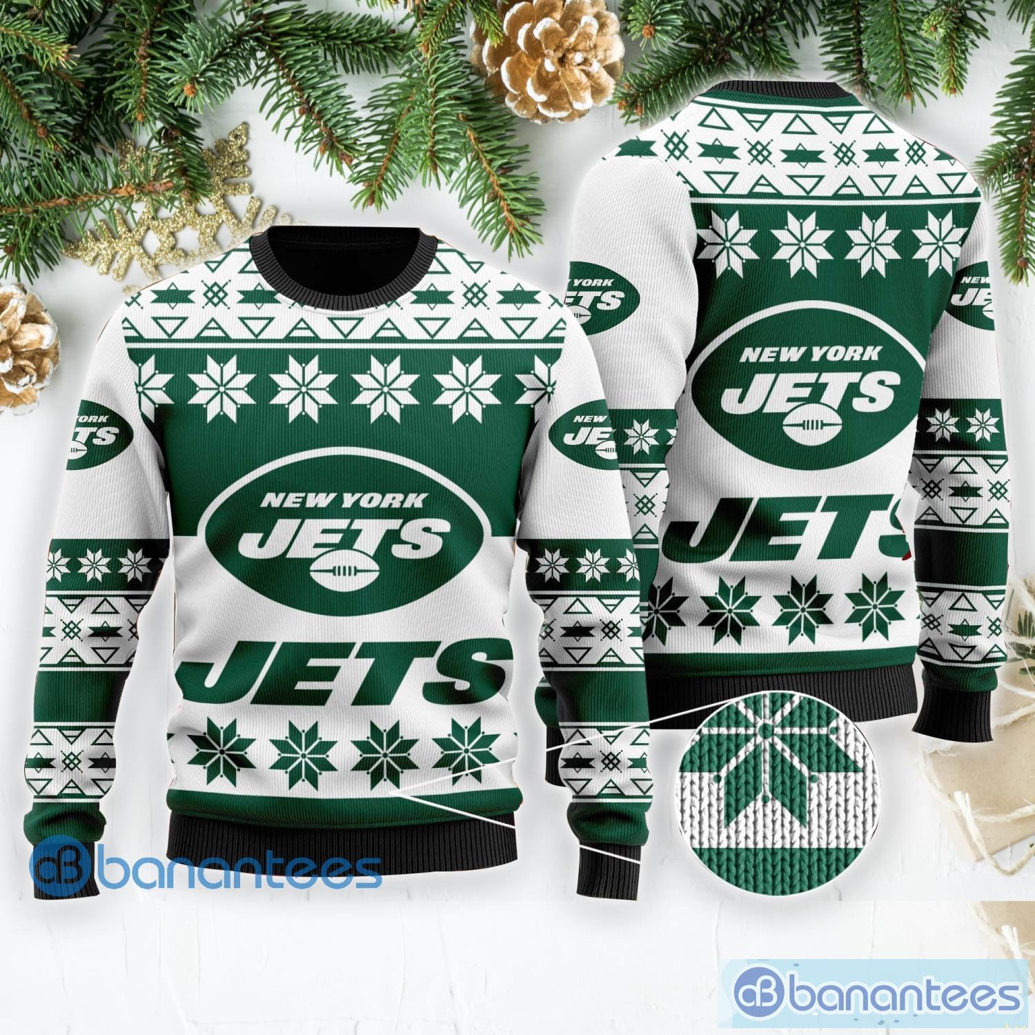 New York Jets Christmas Pattern Ugly Christmas Sweater Christmas Gift -  Banantees