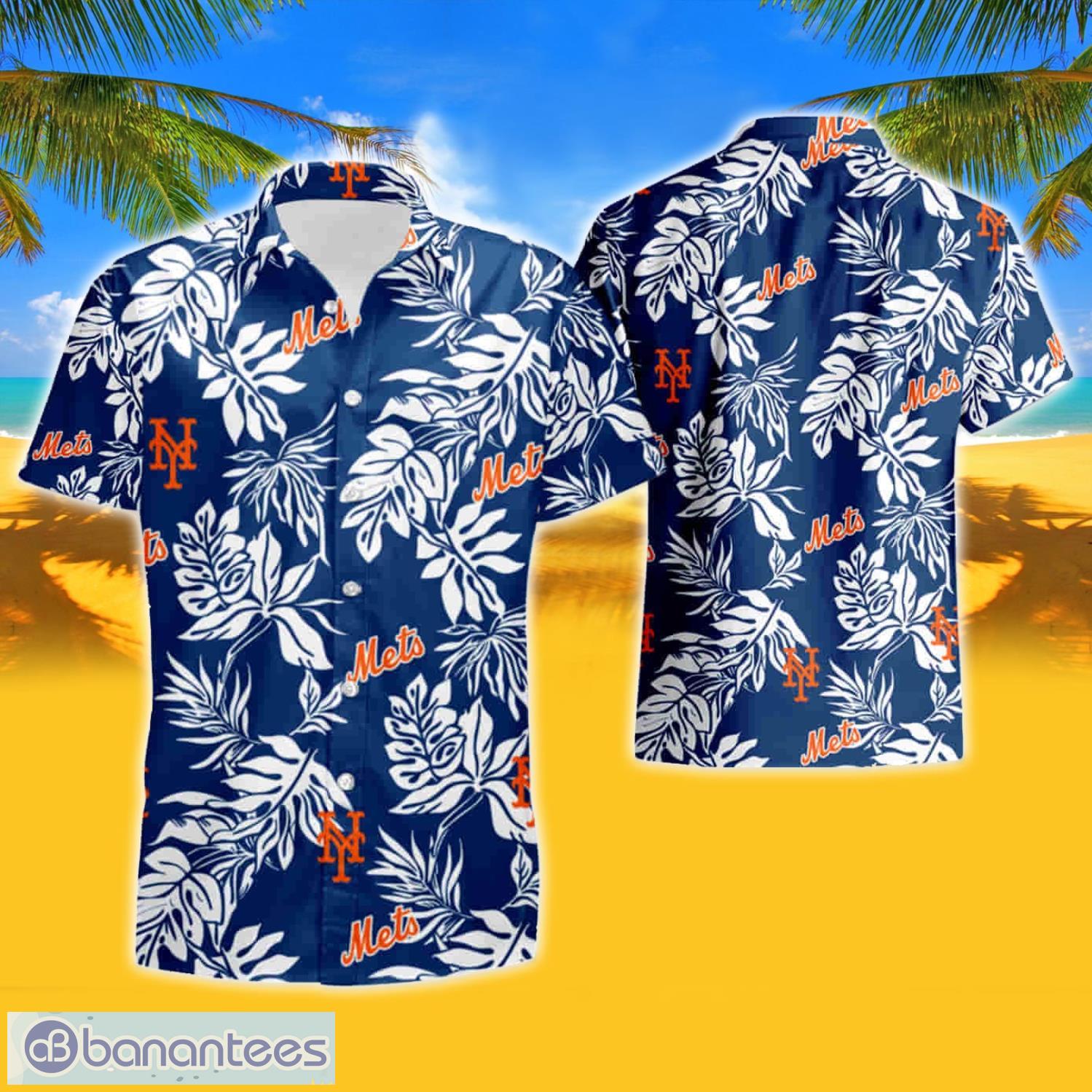 New York Mets Tropical Floral Custom Name Aloha Hawaiian Shirt