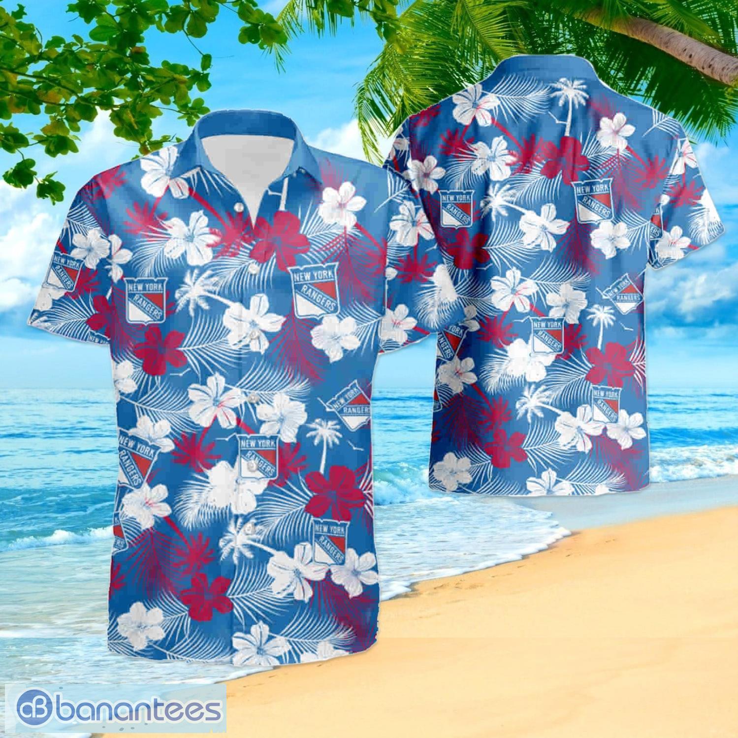 New York Rangers Hawaii Floral Hawaiian Shirt For Men And Women