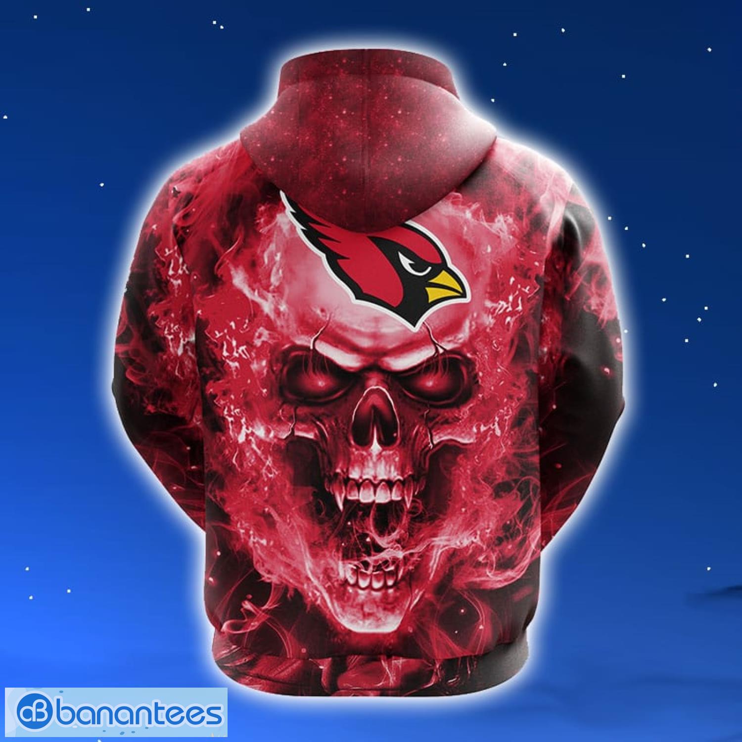 NFL Arizona Cardinals Skull Funny Red 3D Hoodie Zip Hoodie For Men And Women Sport Gift Product Photo 2