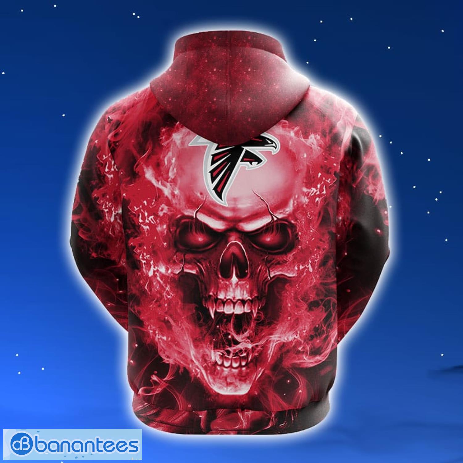 NFL Atlanta Falcons Skull Funny Red 3D Hoodie Zip Hoodie For Men And Women Sport Gift Product Photo 2