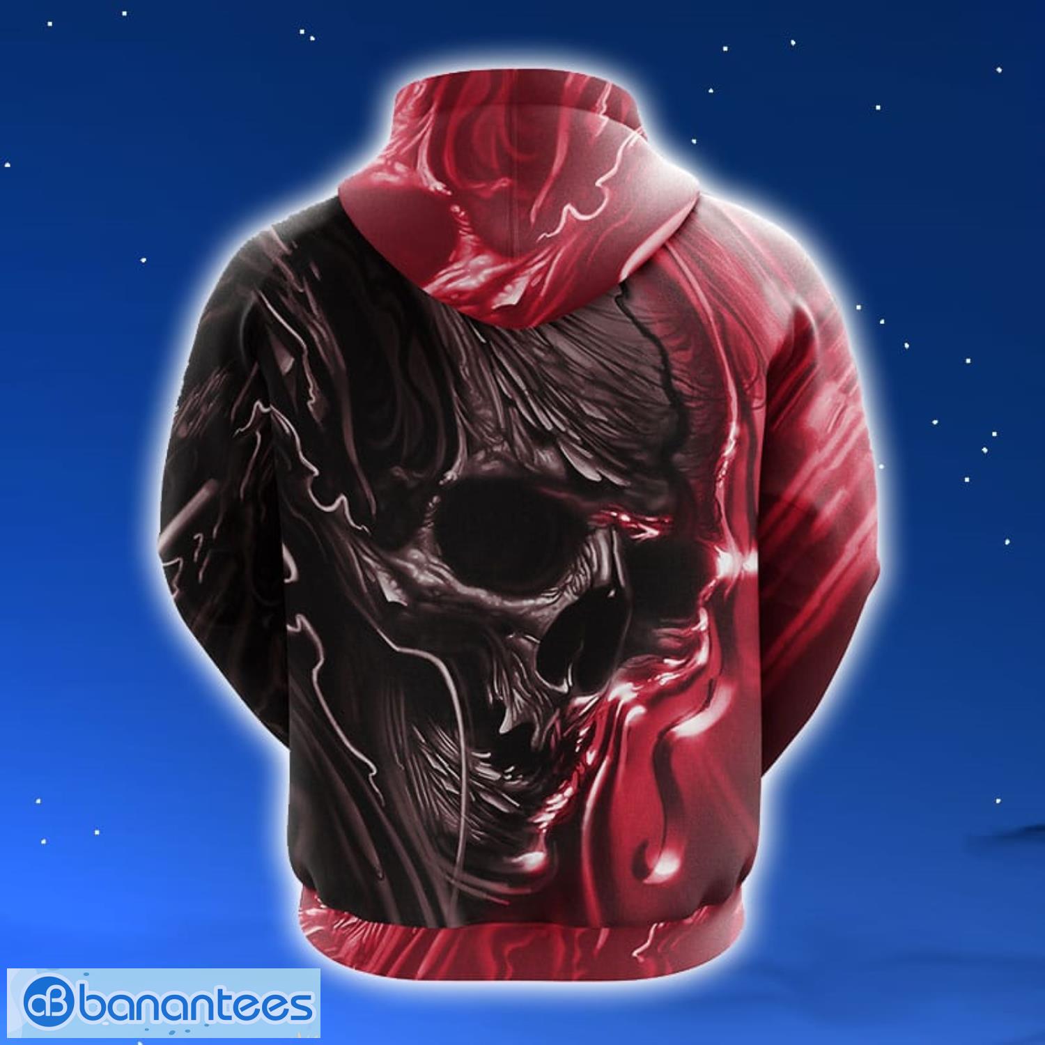 NFL Atlanta Falcons Skull Red 3D Hoodie Zip Hoodie For Men And Women Sport  Gift - Banantees