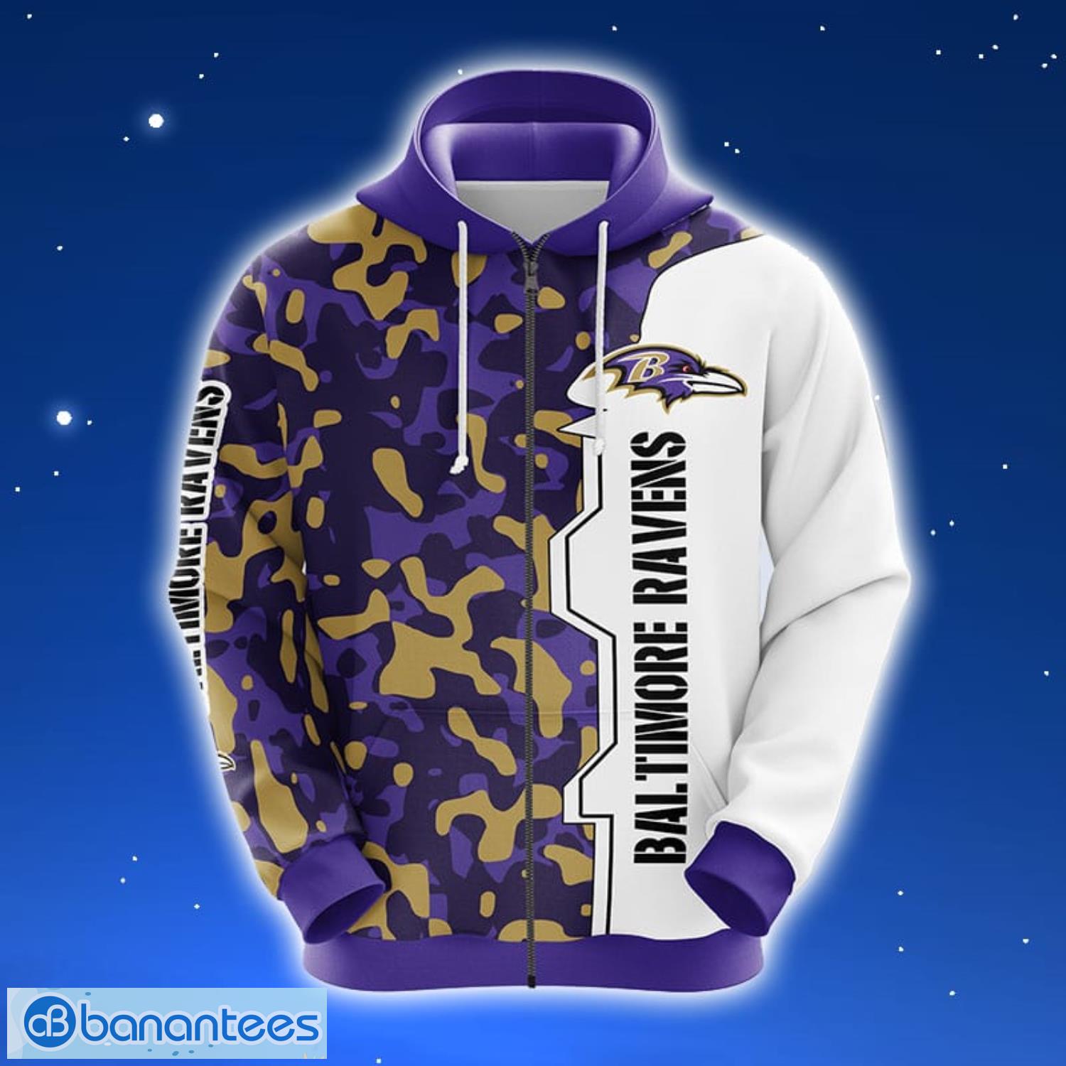 NFL Baltimore Ravens Camouflage Violet 3D Hoodie Zip Hoodie For Men And Women Sport Gift Product Photo 1