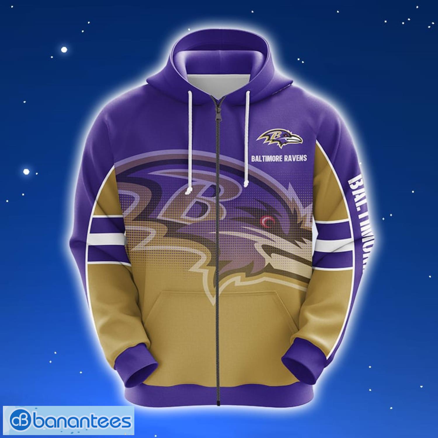 NFL Baltimore Ravens Violet 3D Hoodie Zip Hoodie For Men And Women Sport Gift Product Photo 1