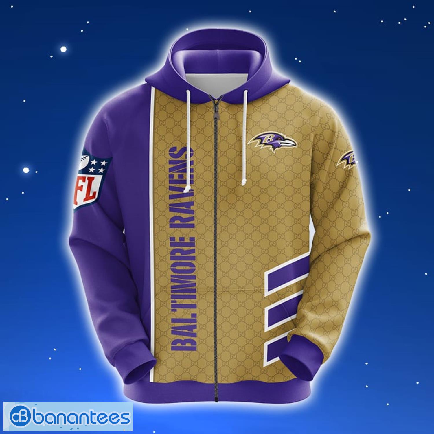 NFL Baltimore Ravens Violet Unisex 3D Hoodie Zip Hoodie For Men And Women Sport Gift Product Photo 1