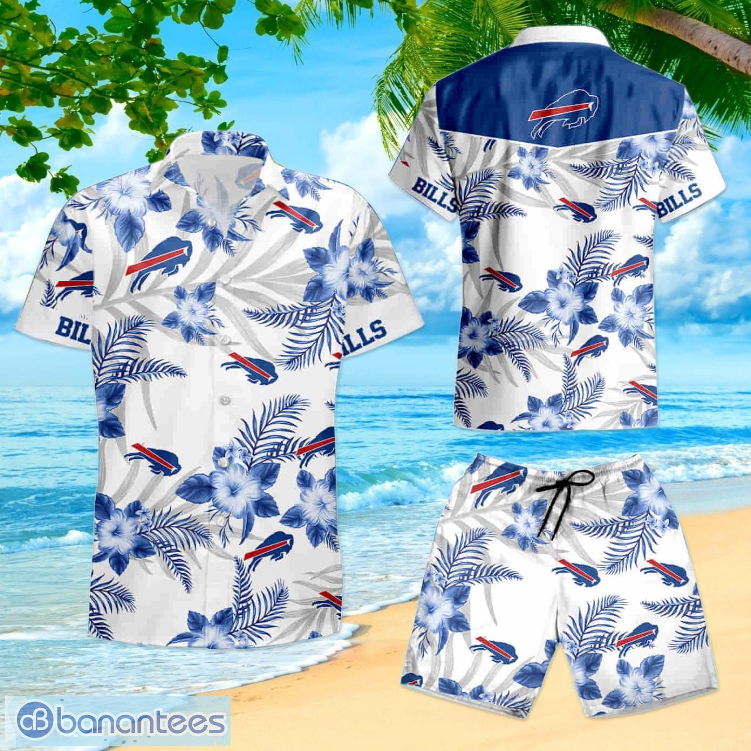 Nfl Buffalo Bills Floral Button Up Summer Hawaiian Shirt And Shorts -  Banantees