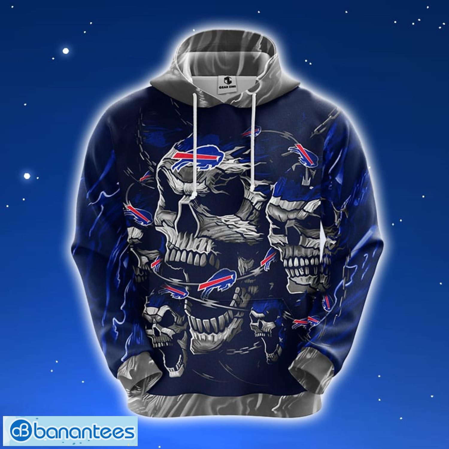 Carolina Panthers 3D Skull Zip Hoodie Pullover Shirt For Fans
