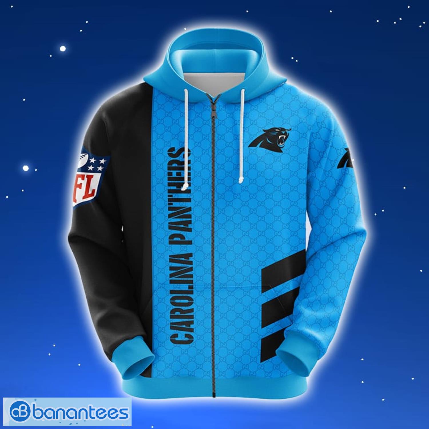 NFL Carolina Panthers Blue Unisex 3D Hoodie Zip Hoodie For Men And