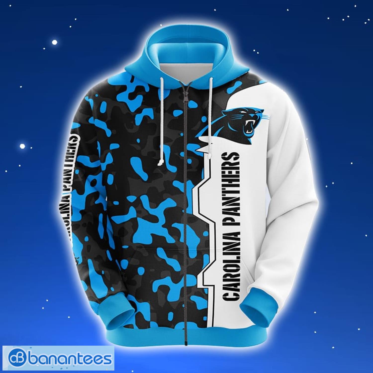 NFL Carolina Panthers Camouflage Blue 3D Hoodie Zip Hoodie For Men And Women Sport Gift Product Photo 1