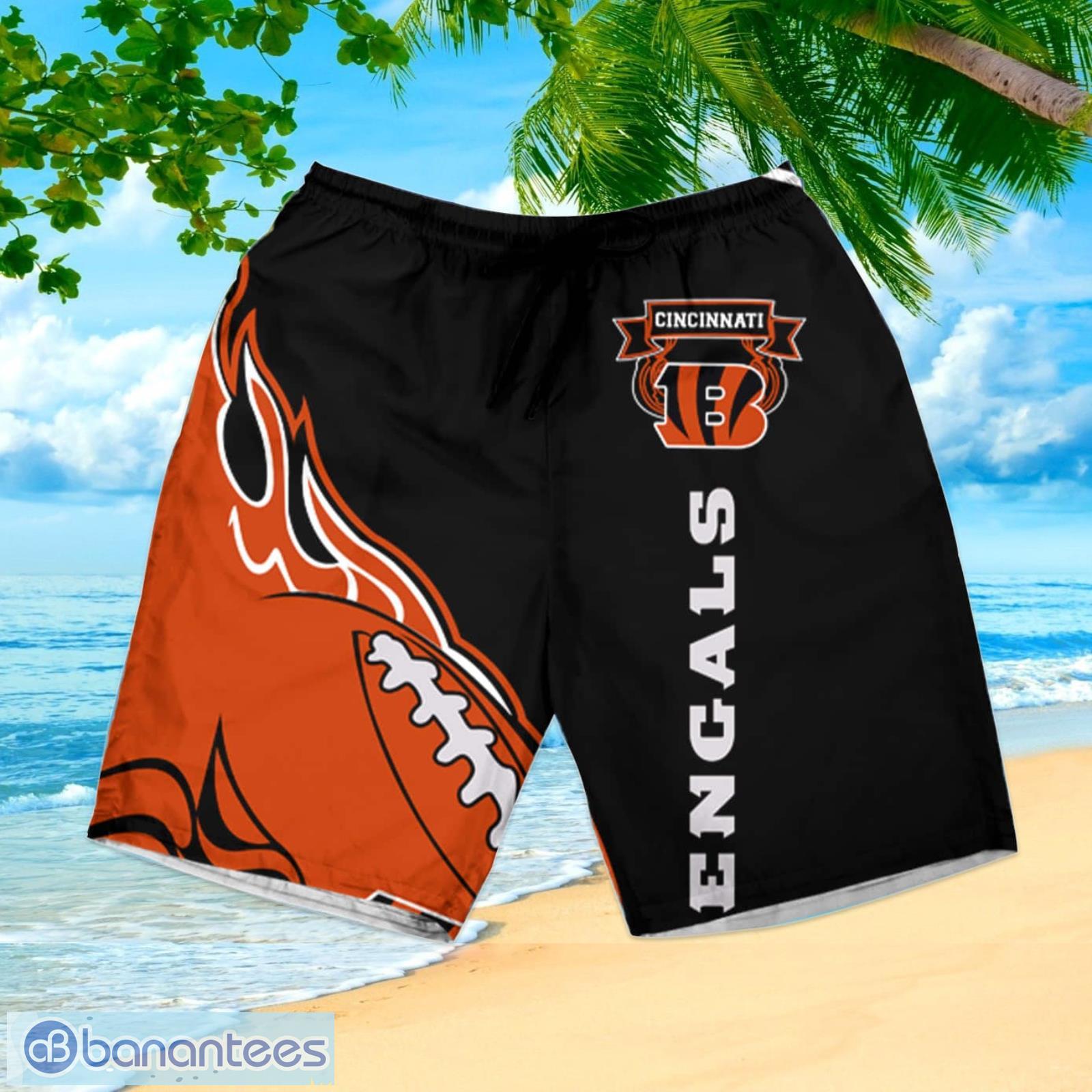 Nfl Cincinnati Bengals Logo N04 Summer Hawaiian Shirt And Shorts - Banantees