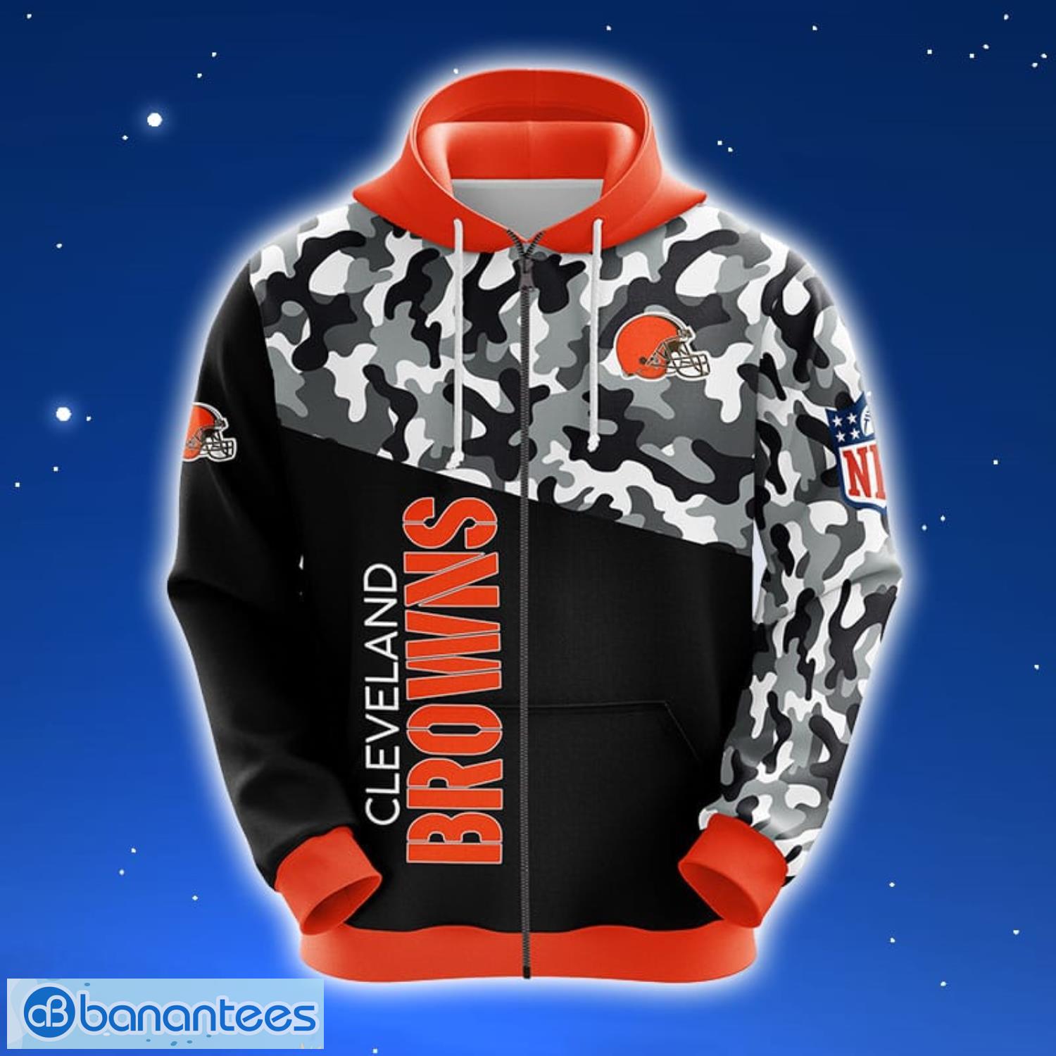 NFL Cleveland Browns Camouflage Orange 3D Hoodie Zip Hoodie For Men And Women Sport Gift Product Photo 1
