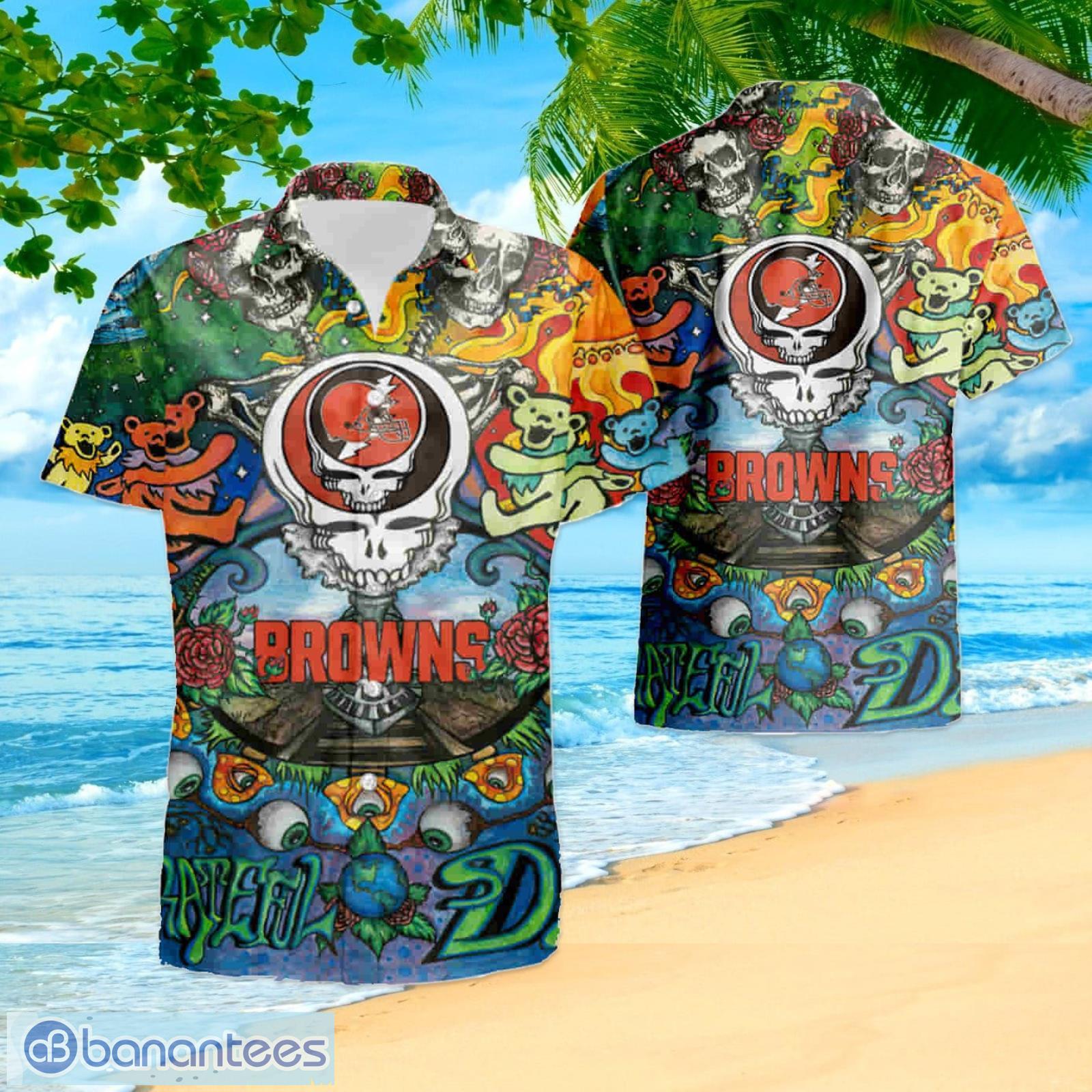 Nfl Cleveland Browns Grateful Dead Summer Hawaiian Shirt And Shorts -  Banantees