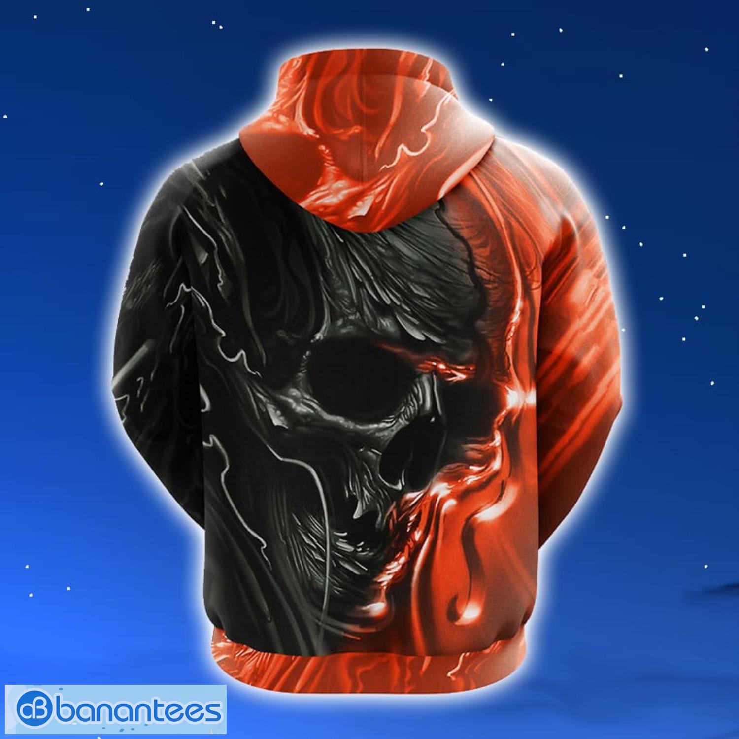 NFL Cleveland Browns Skull Orange 3D Hoodie Zip Hoodie For Men And Women Sport Gift Product Photo 2