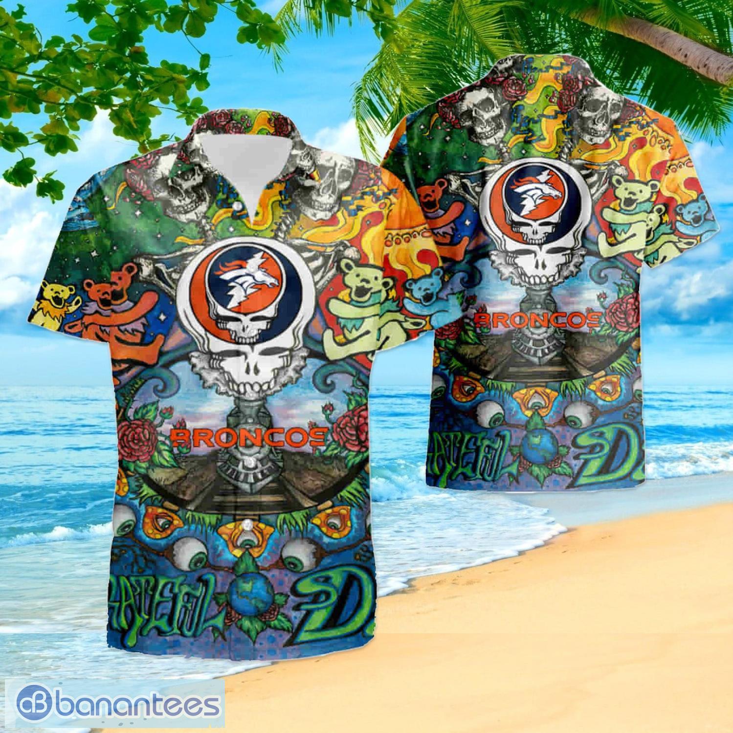 Nfl Denver Broncos Grateful Dead Hawaiian Shirt And Shorts Best Gift For  Summer Vacation - Banantees