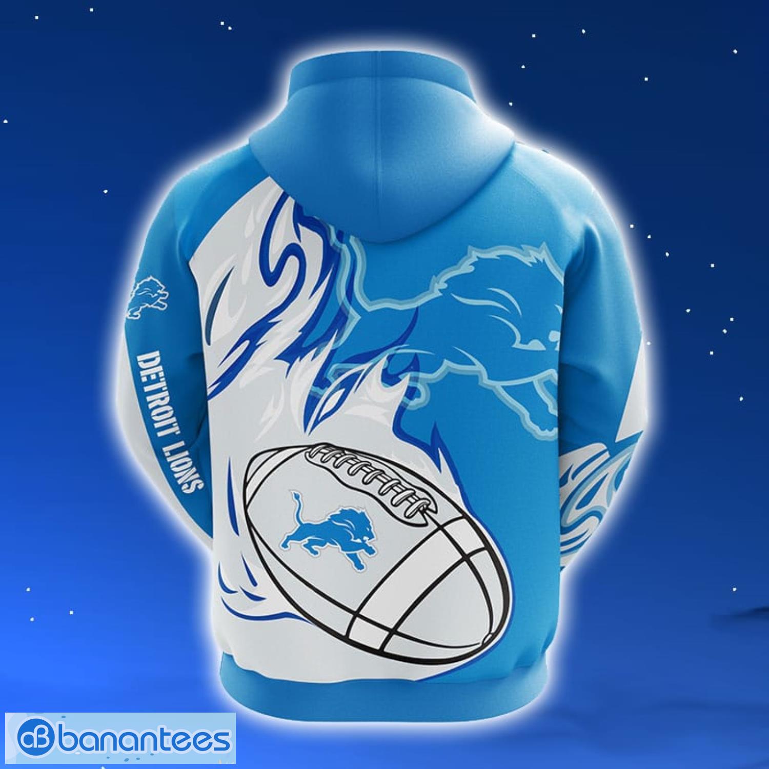 NFL Detroit Lions Blue Unisex 3D Hoodie Zip Hoodie For Men And Women Sport Gift Product Photo 2