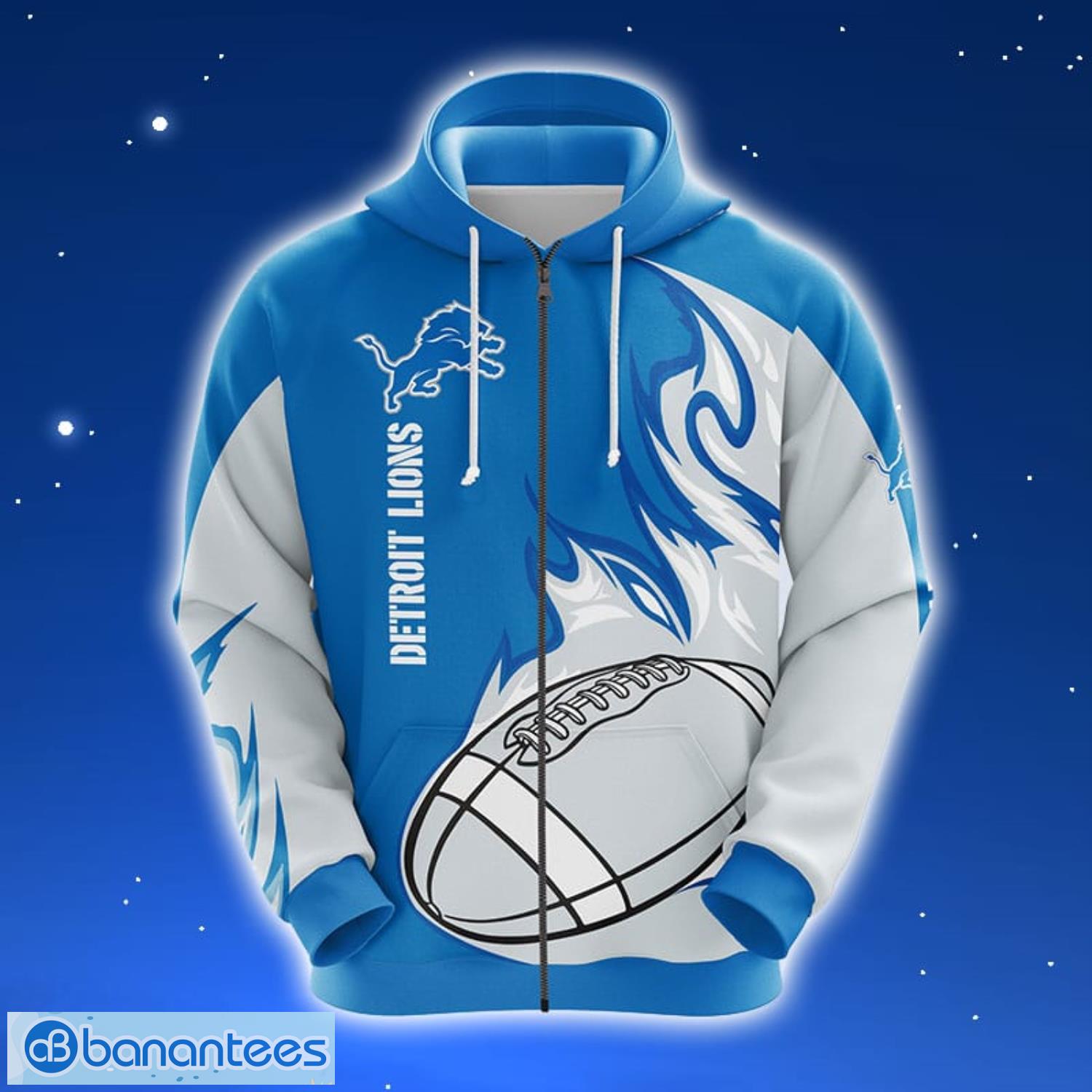 NFL Detroit Lions Blue Unisex 3D Hoodie Zip Hoodie For Men And Women Sport Gift Product Photo 1
