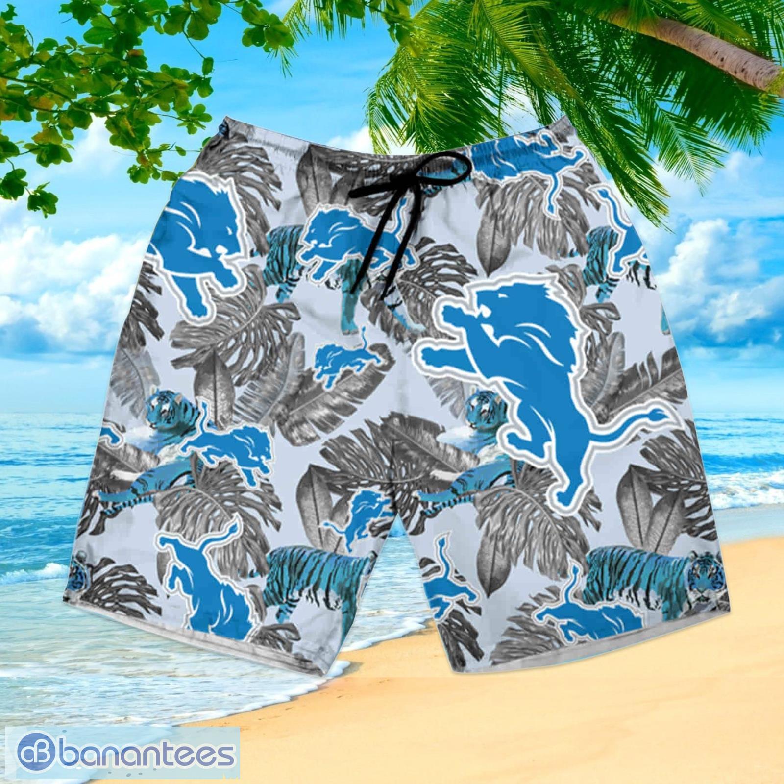 Men's Detroit Lions Hawaiian Shirt Tropical - Banantees