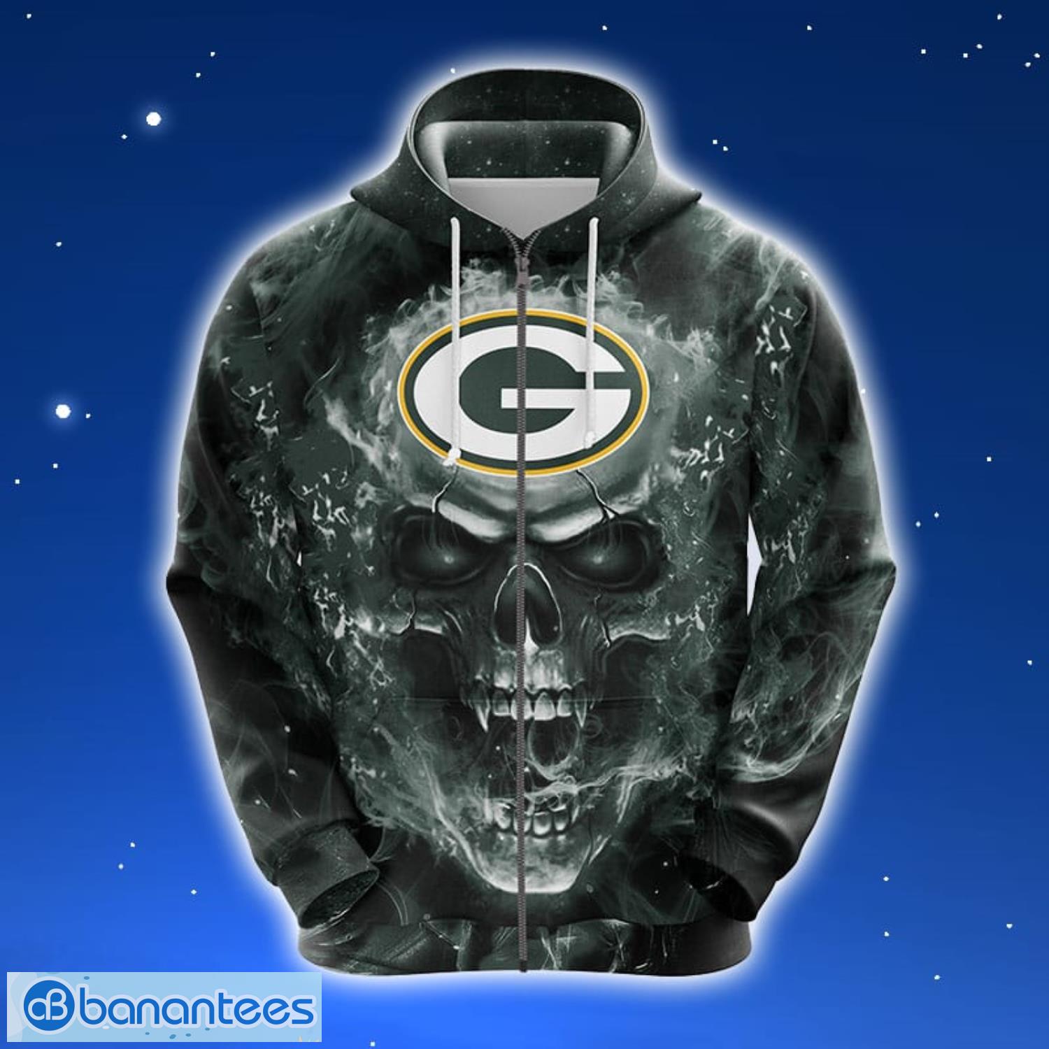 NFL Green Bay Packers Skull 3D Hoodie Zip Hoodie For Men And Women Sport Gift Product Photo 2
