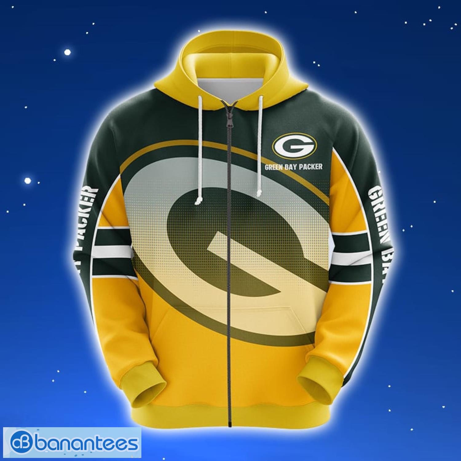 NFL Green Bay Packers Yellow 3D Hoodie Zip Hoodie For Men And Women Sport Gift Product Photo 1