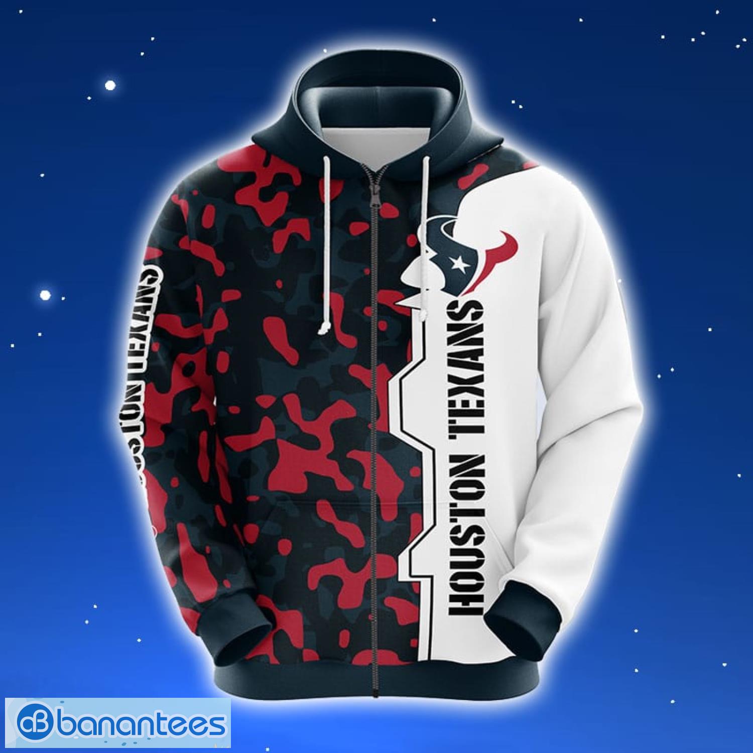 NFL Houston Texans Camouflage Red 3D Hoodie Zip Hoodie For Men And Women Sport Gift Product Photo 1