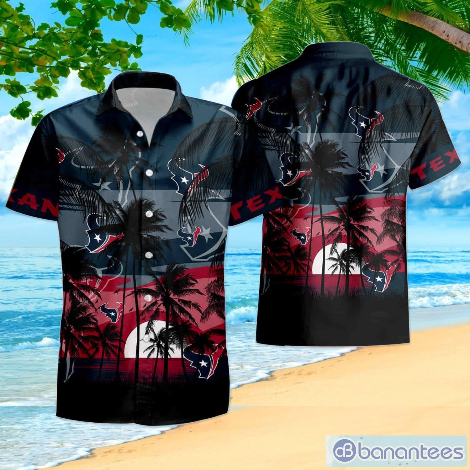 NFL Houston Texans Logo Hot Hawaiian Shirt Gift For Men And Women Color  White - Banantees