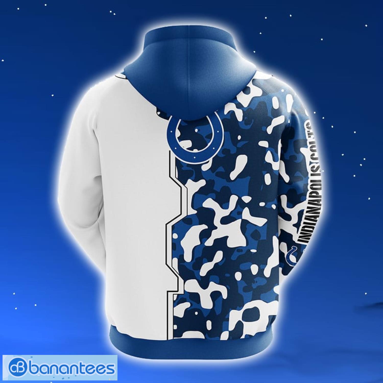 NFL Indianapolis Colts Camouflage Blue 3D Hoodie Zip Hoodie For Men And Women Sport Gift Product Photo 2