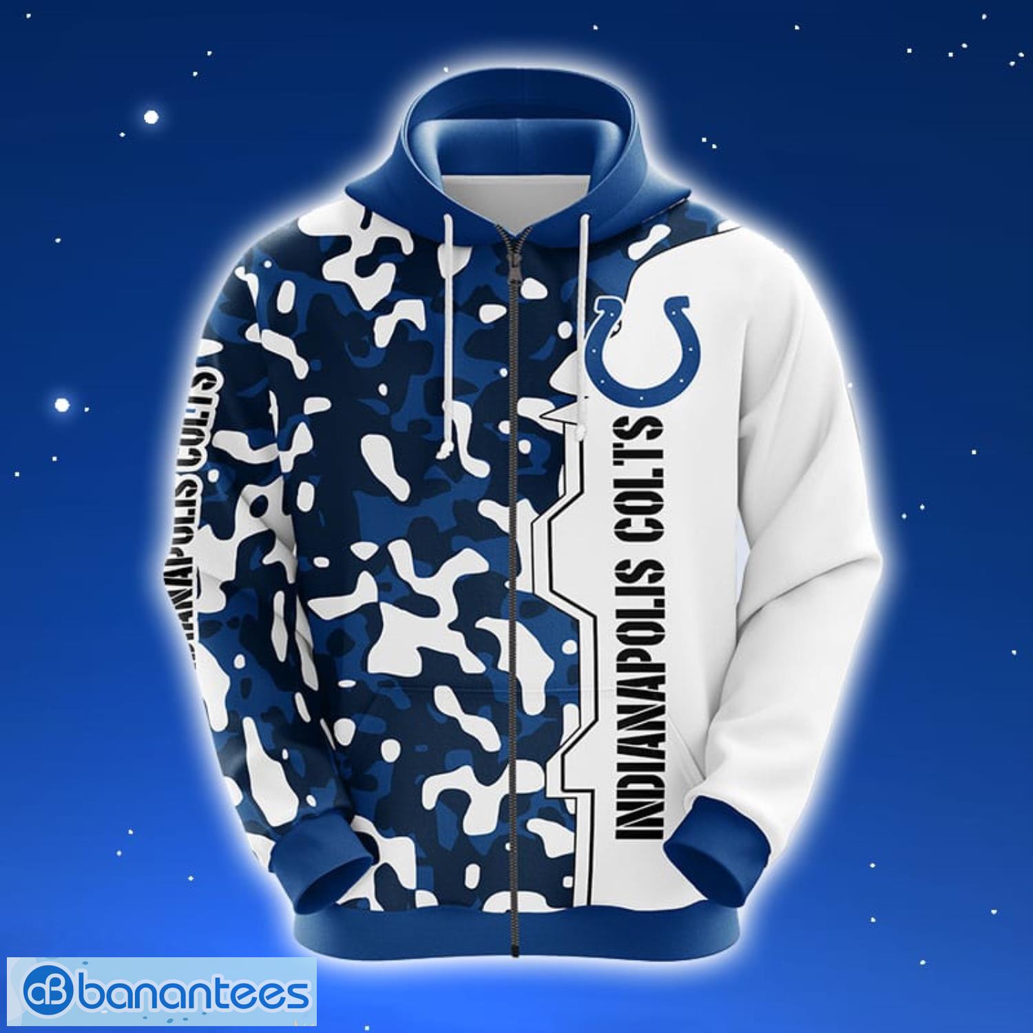 NFL Indianapolis Colts Camouflage Blue 3D Hoodie Zip Hoodie For Men And Women Sport Gift Product Photo 1
