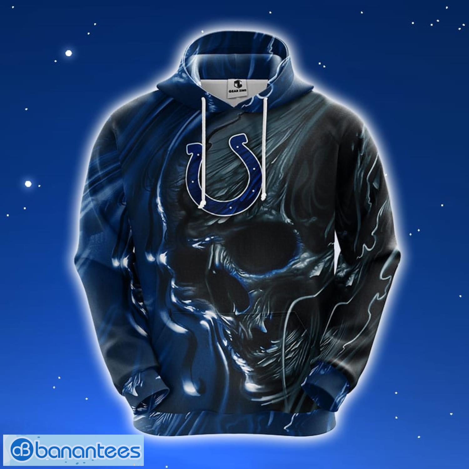 NFL Indianapolis Colts Skull Blue 3D Hoodie Zip Hoodie For Men And Women Sport Gift Product Photo 1