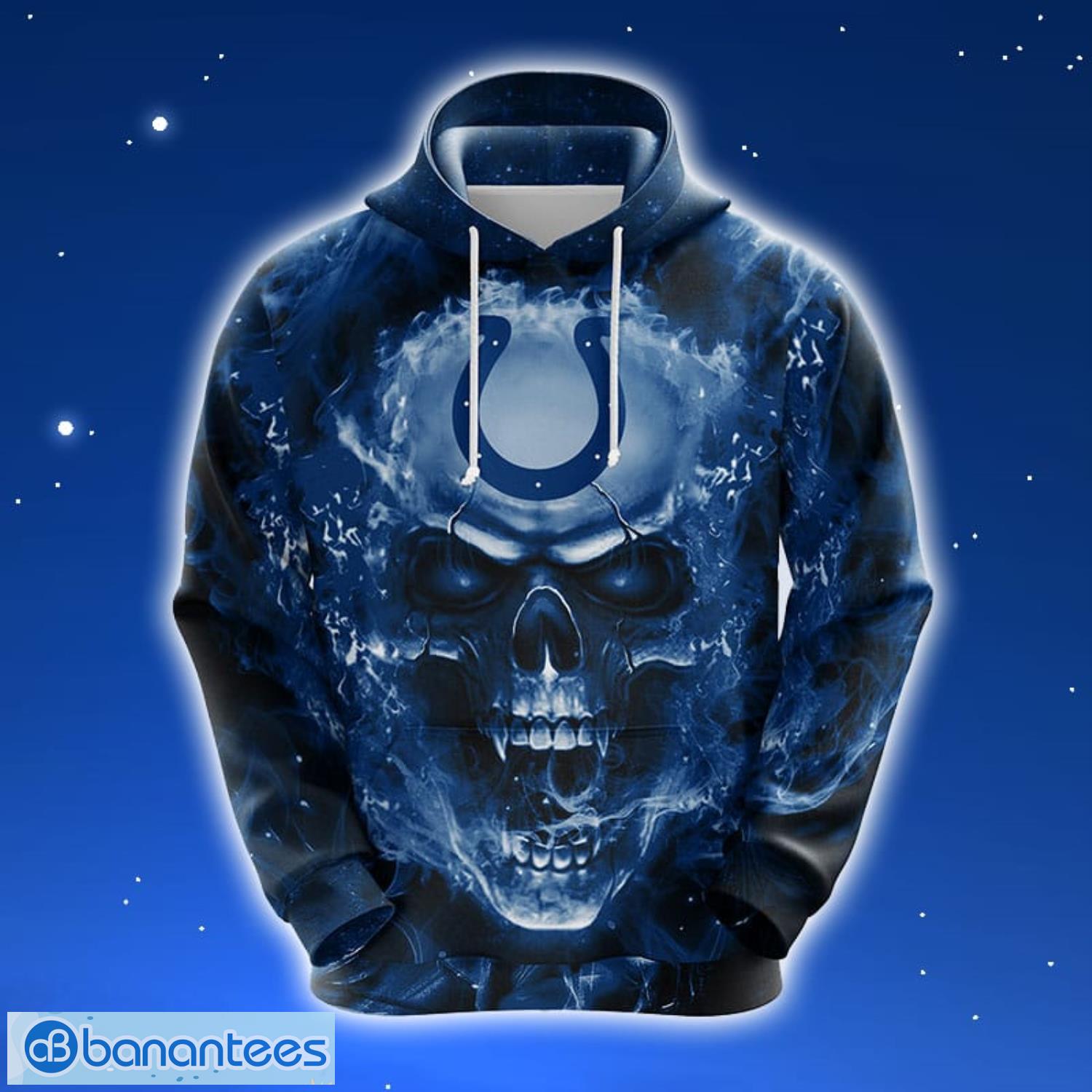 NFL Indianapolis Colts Skull Funny Blue 3D Hoodie Zip Hoodie For Men And Women Sport Gift Product Photo 1