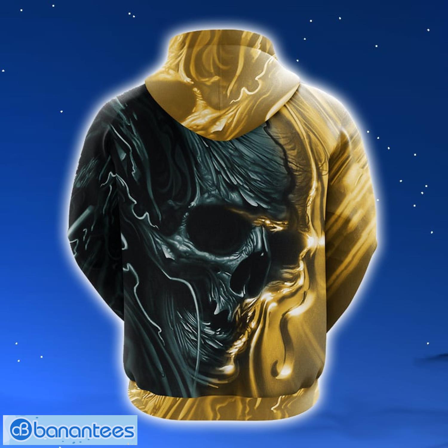NFL Jacksonville Jaguars Skull Yellow 3D Hoodie Zip Hoodie For Men And Women Sport Gift Product Photo 2