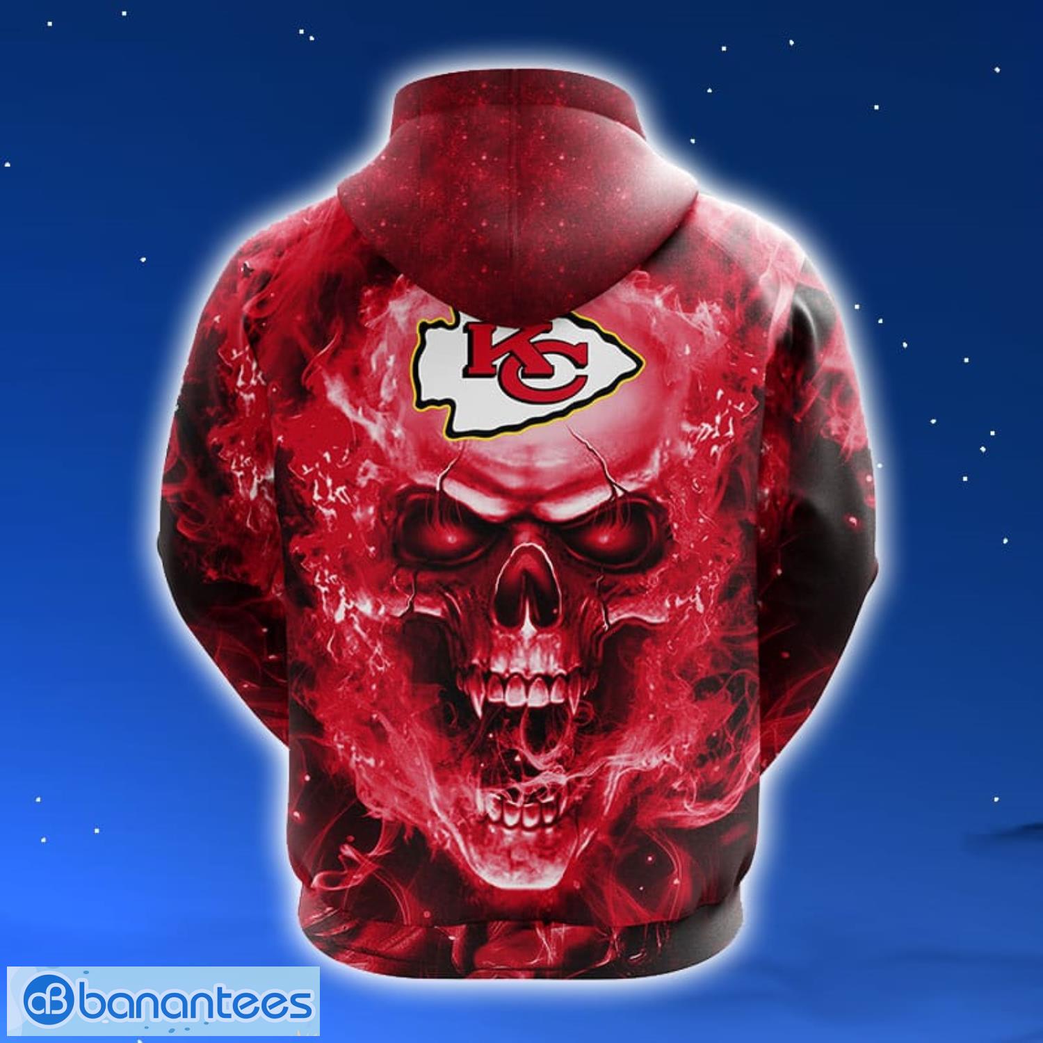 NFL Kansas City Chiefs Skull Funny Red 3D Hoodie Zip Hoodie For Men And Women Sport Gift Product Photo 2