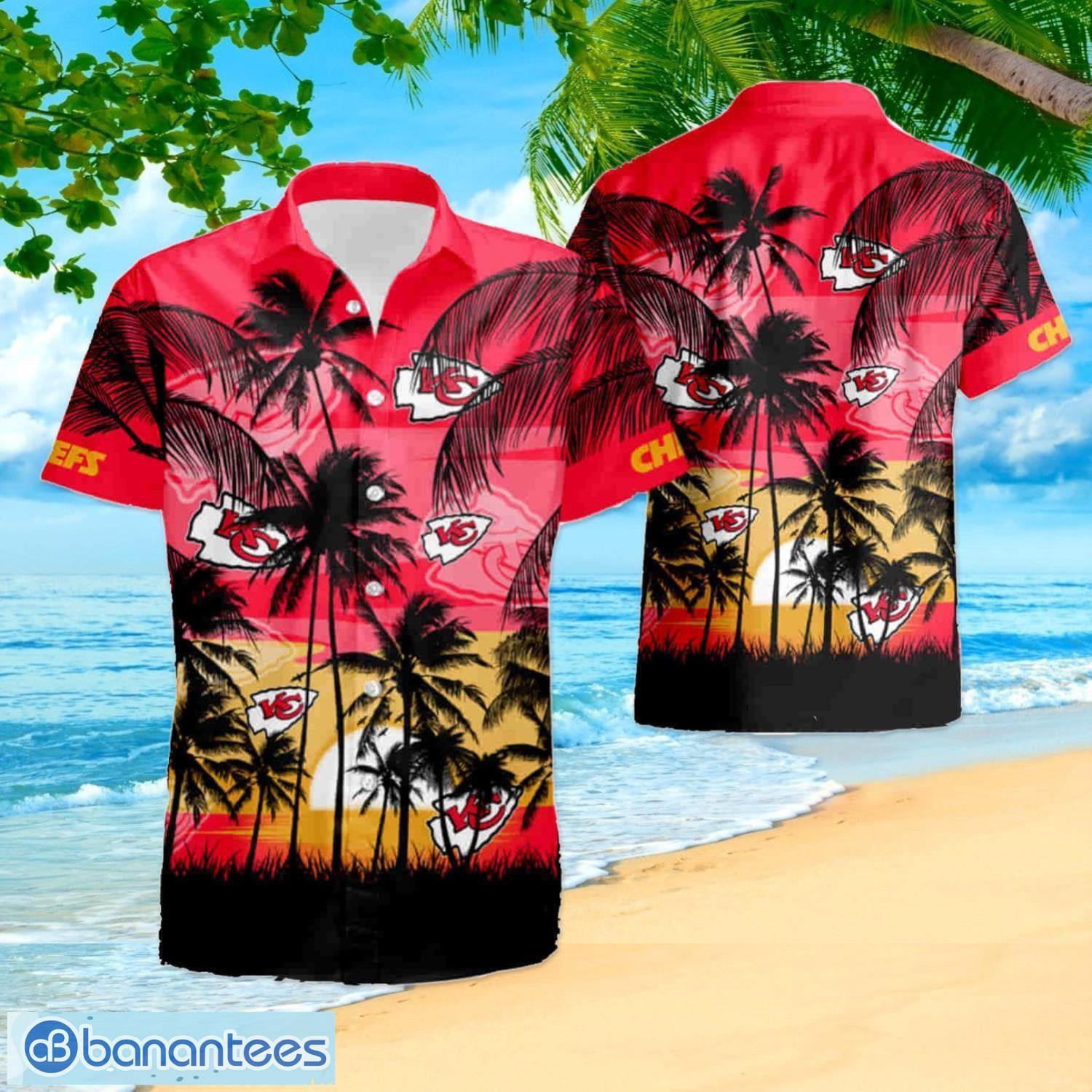 Kansas City Chiefs NFL Summer Button Up Hawaiian Shirt & Short
