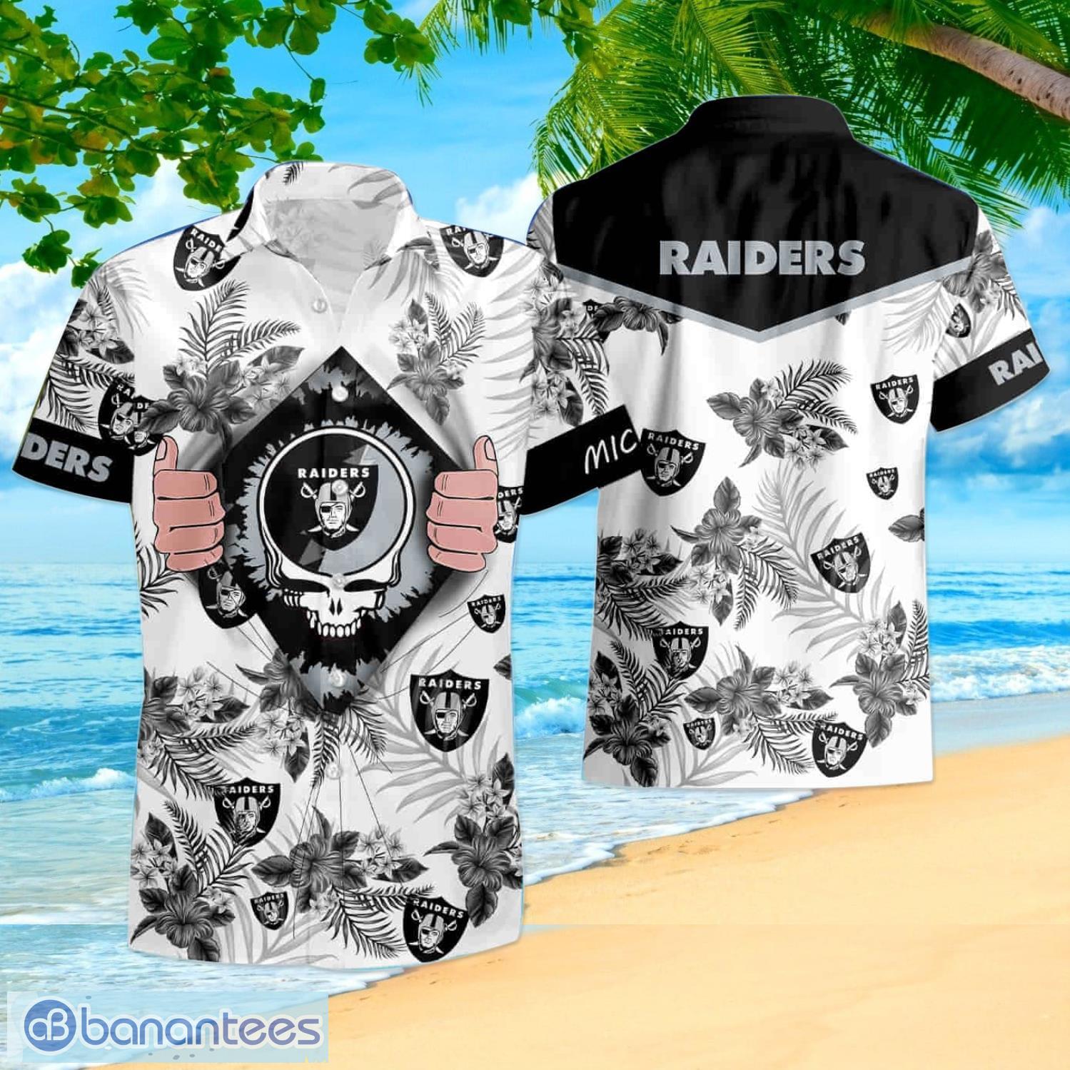 Oakland Raiders Summer Hawaiian Shirt And Shorts - Banantees