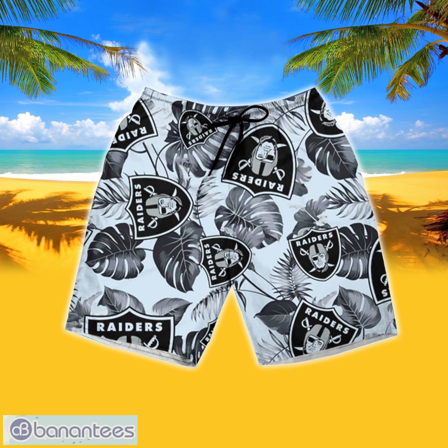 Oakland Raiders Nfl Summer Hawaiian Shirt And Shorts - Banantees