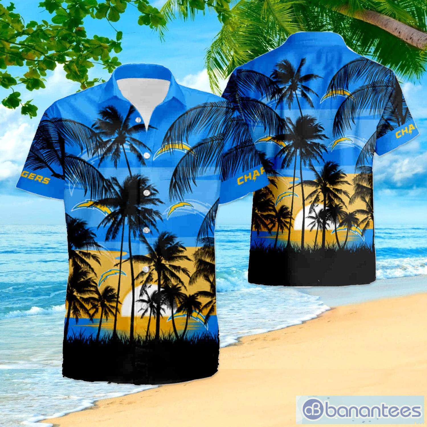 Los Angeles Chargers NFL Tropical Island Custom Name Hawaiian Shirt