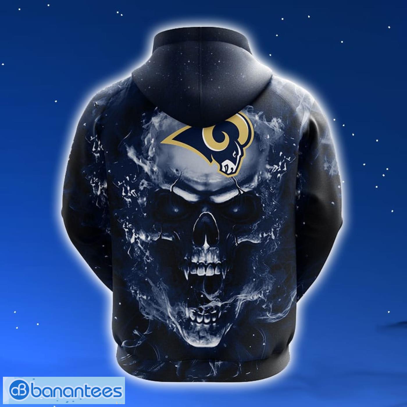 NFL Los Angeles Rams Skull Funny Blue 3D Hoodie Zip Hoodie For Men And  Women Sport Gift - Banantees